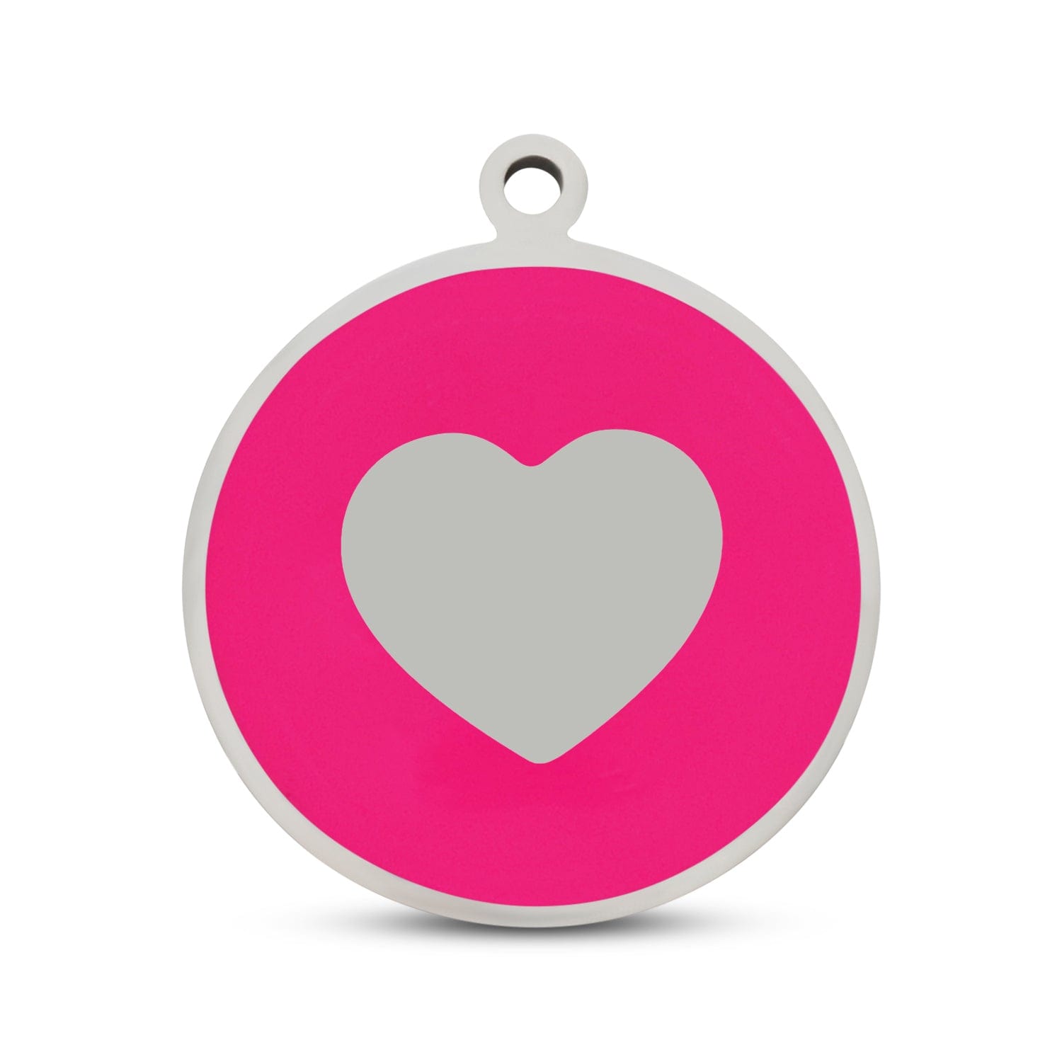 Fetching Ware Hot Pink Heart in Stainless Steel With Enamel Dog I.D. Tags - 3B