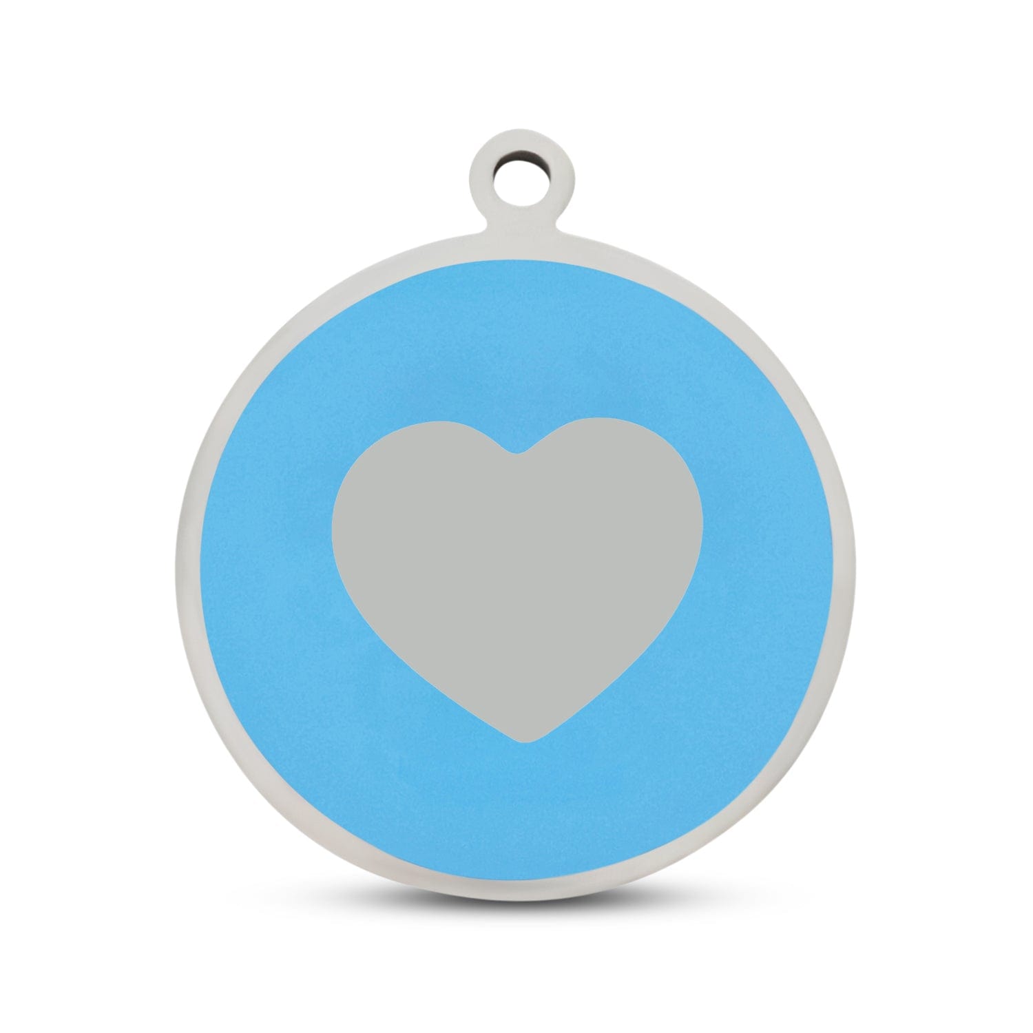 Fetching Ware Light Blue Heart in Stainless Steel With Enamel Dog I.D. Tags - 3B