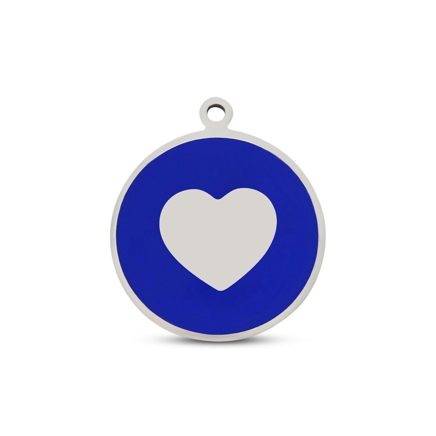 Fetching Ware Mini - Blue Heart in Stainless Steel With Enamel Dog I.D. Tags - 2B Mini