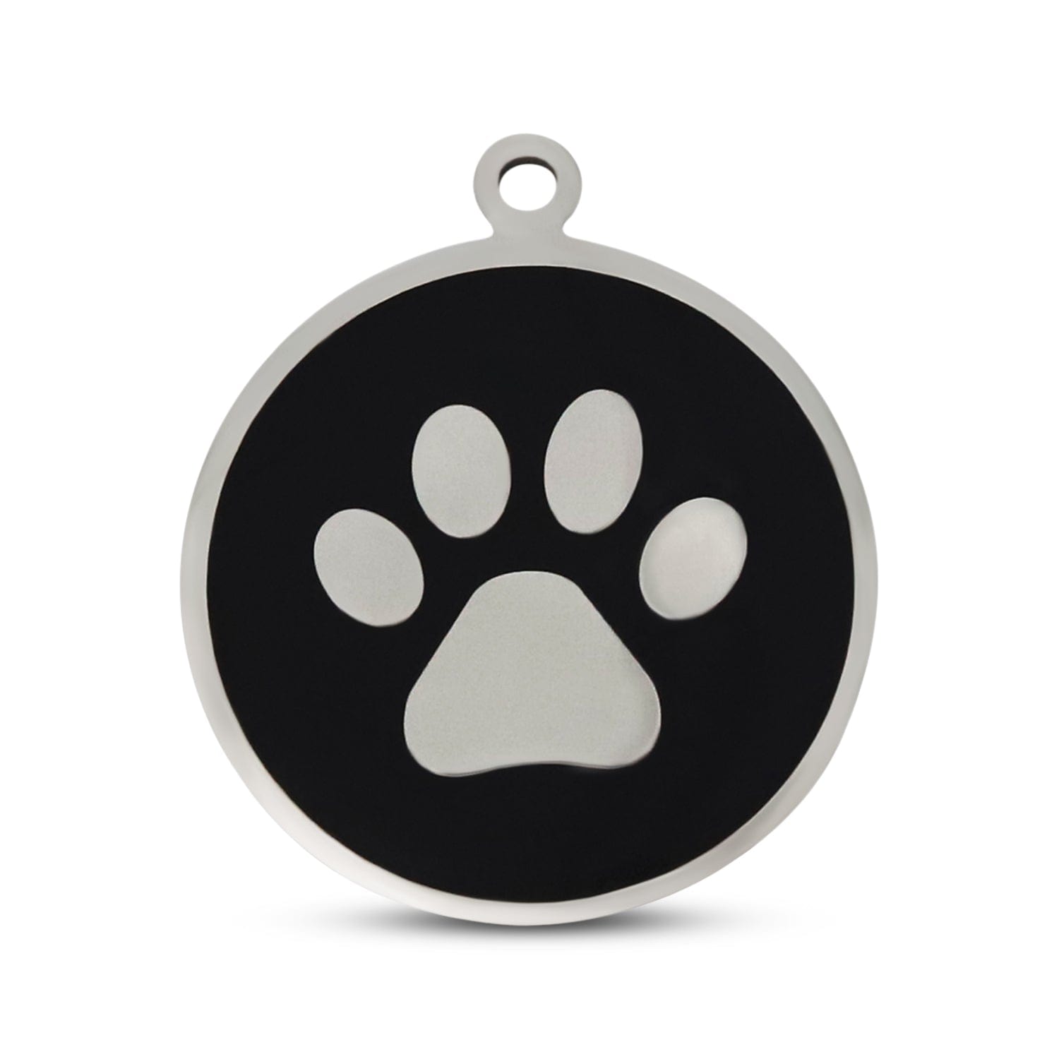 Fetching Ware Black Black Paw in Stainless Steel With Enamel Dog I.D. Tags - 3B