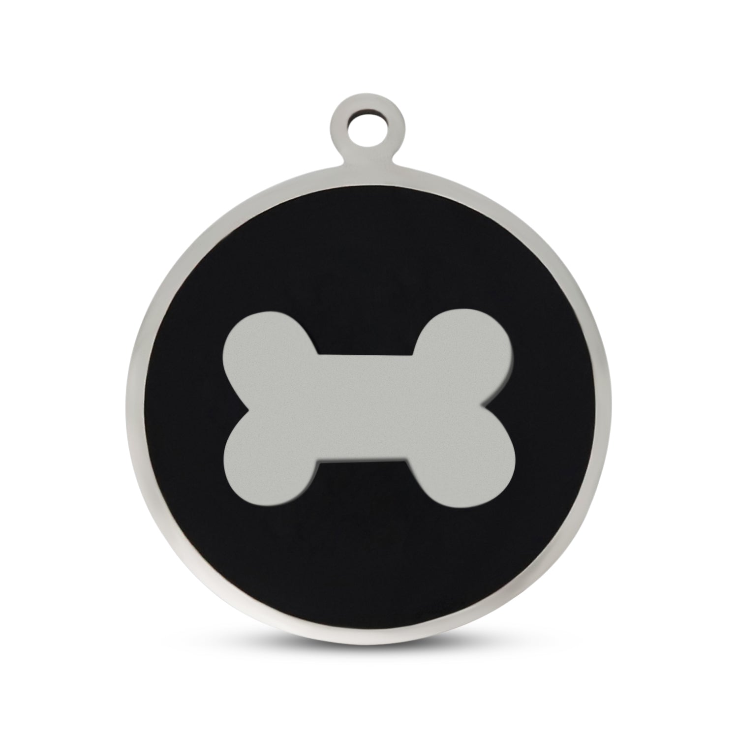 Fetching Ware Black Bone in Stainless Steel With Enamel Dog I.D. Tags - 3B