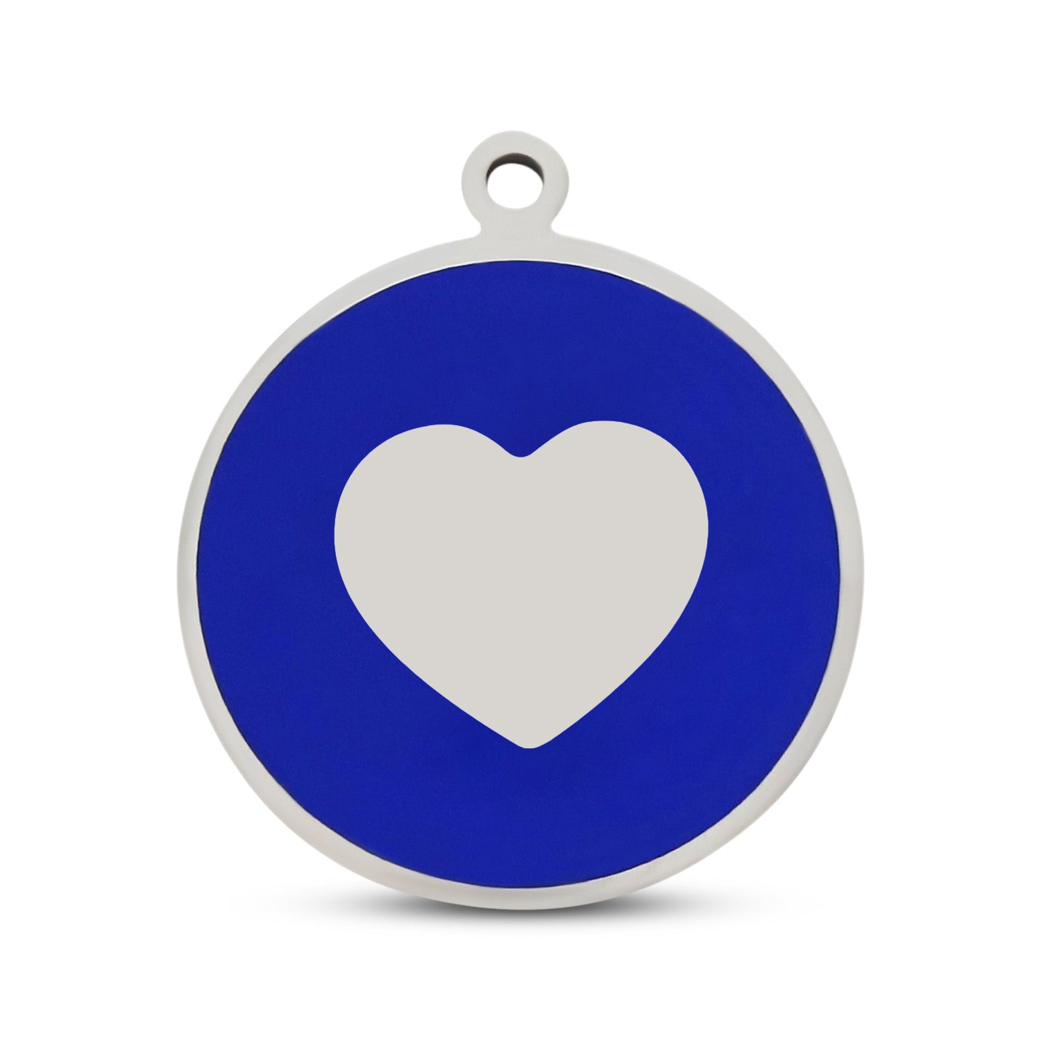 Fetching Ware Blue Heart in Stainless Steel With Enamel Dog I.D. Tags - 3B