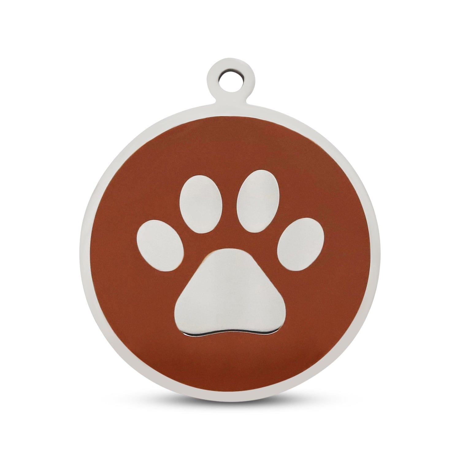 Fetching Ware Brown Black Paw in Stainless Steel With Enamel Dog I.D. Tags - 3B
