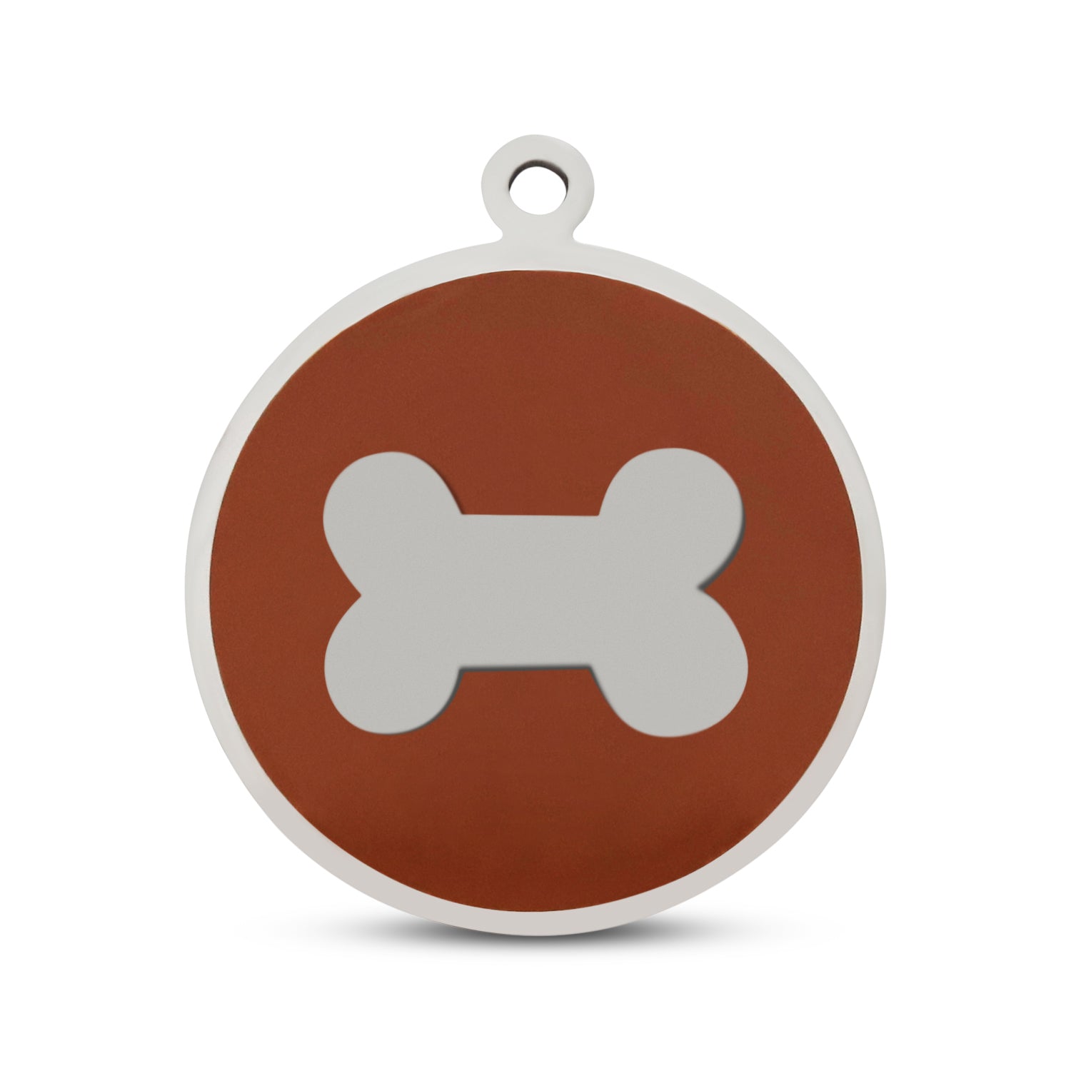 Fetching Ware Brown Bone in Stainless Steel With Enamel Dog I.D. Tags - 3B