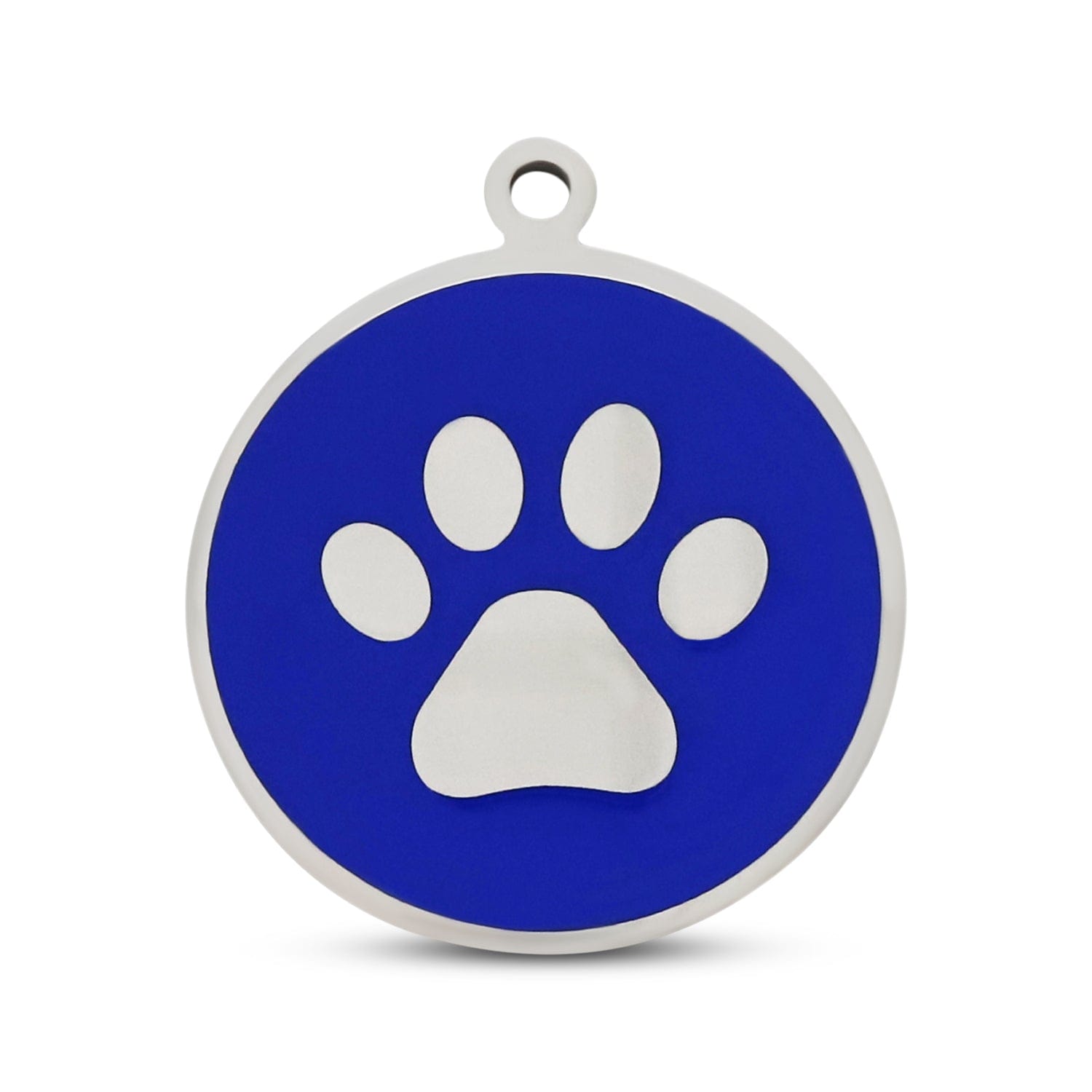 Fetching Ware Dark Blue Black Paw in Stainless Steel With Enamel Dog I.D. Tags - 3B