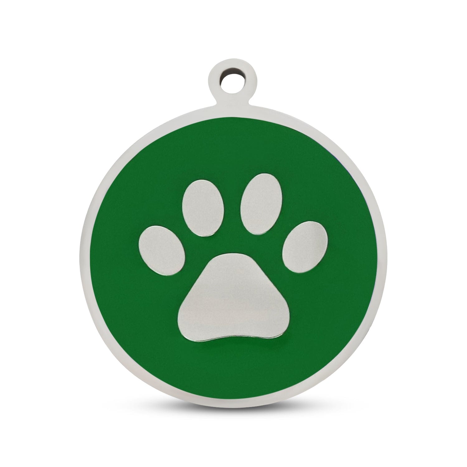 Fetching Ware Green Black Paw in Stainless Steel With Enamel Dog I.D. Tags - 3B