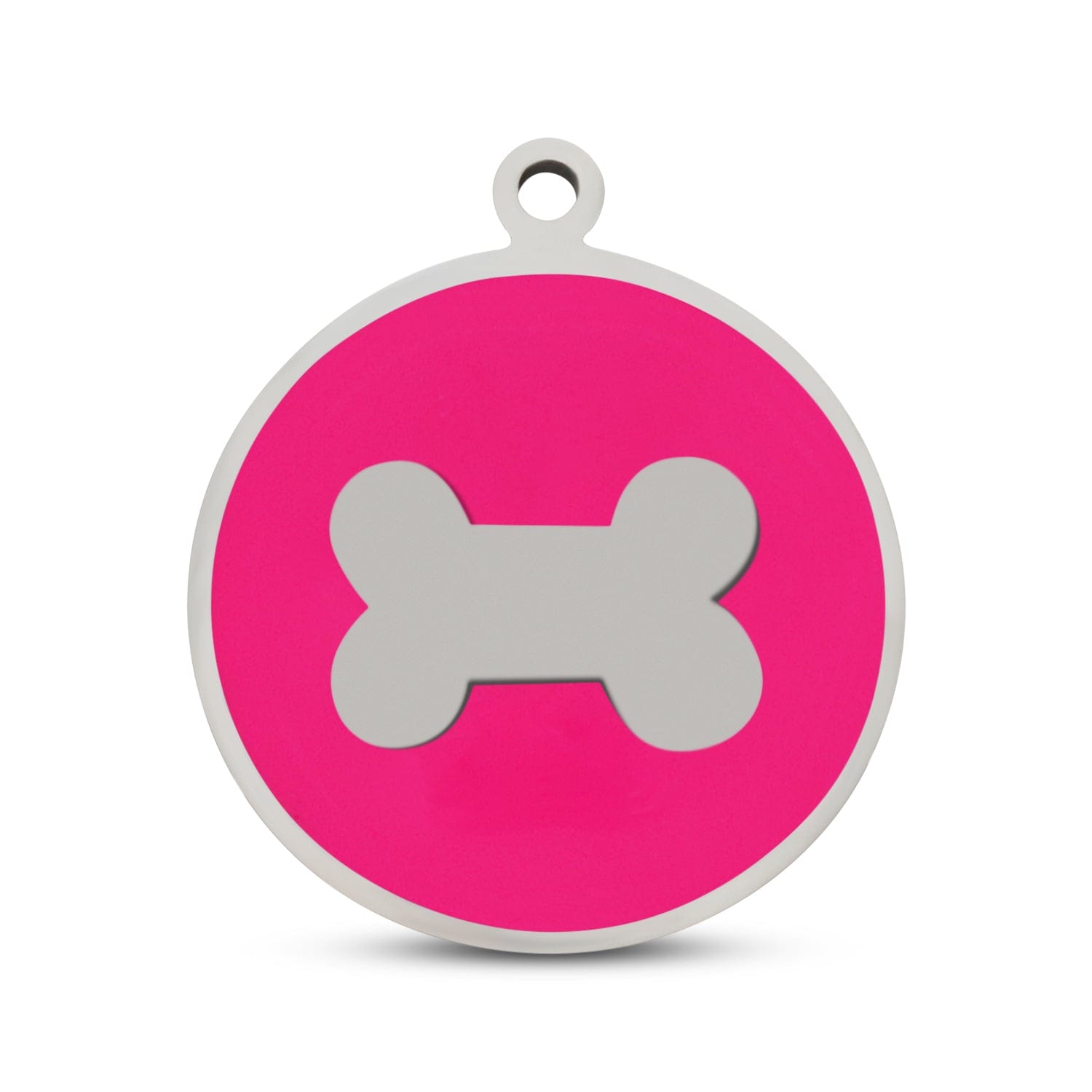 Fetching Ware Hot Pink Bone in Stainless Steel With Enamel Dog I.D. Tags - 3B