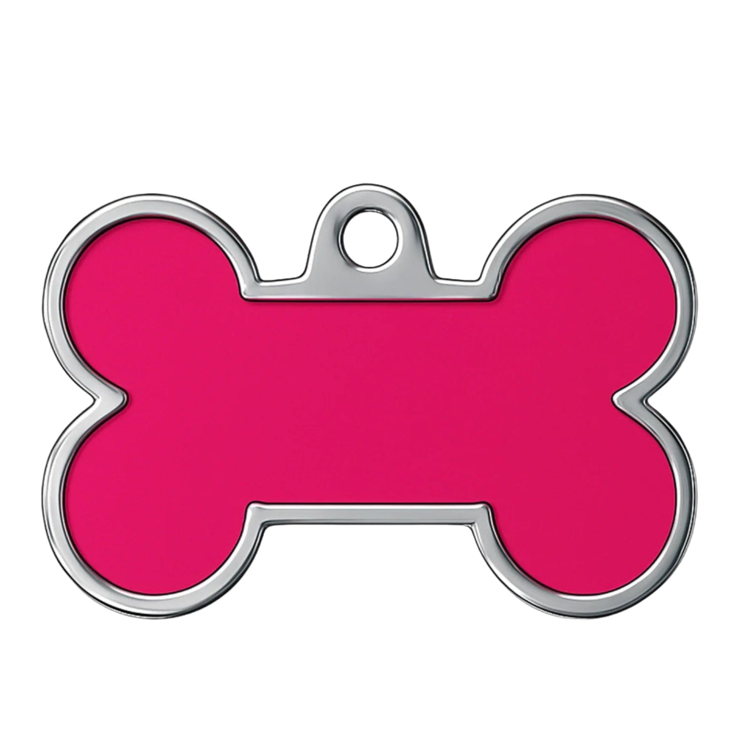 Fetching Ware Hot Pink Bone Shape in Stainless Steel With Enamel Dog I.D. Tags - 3B