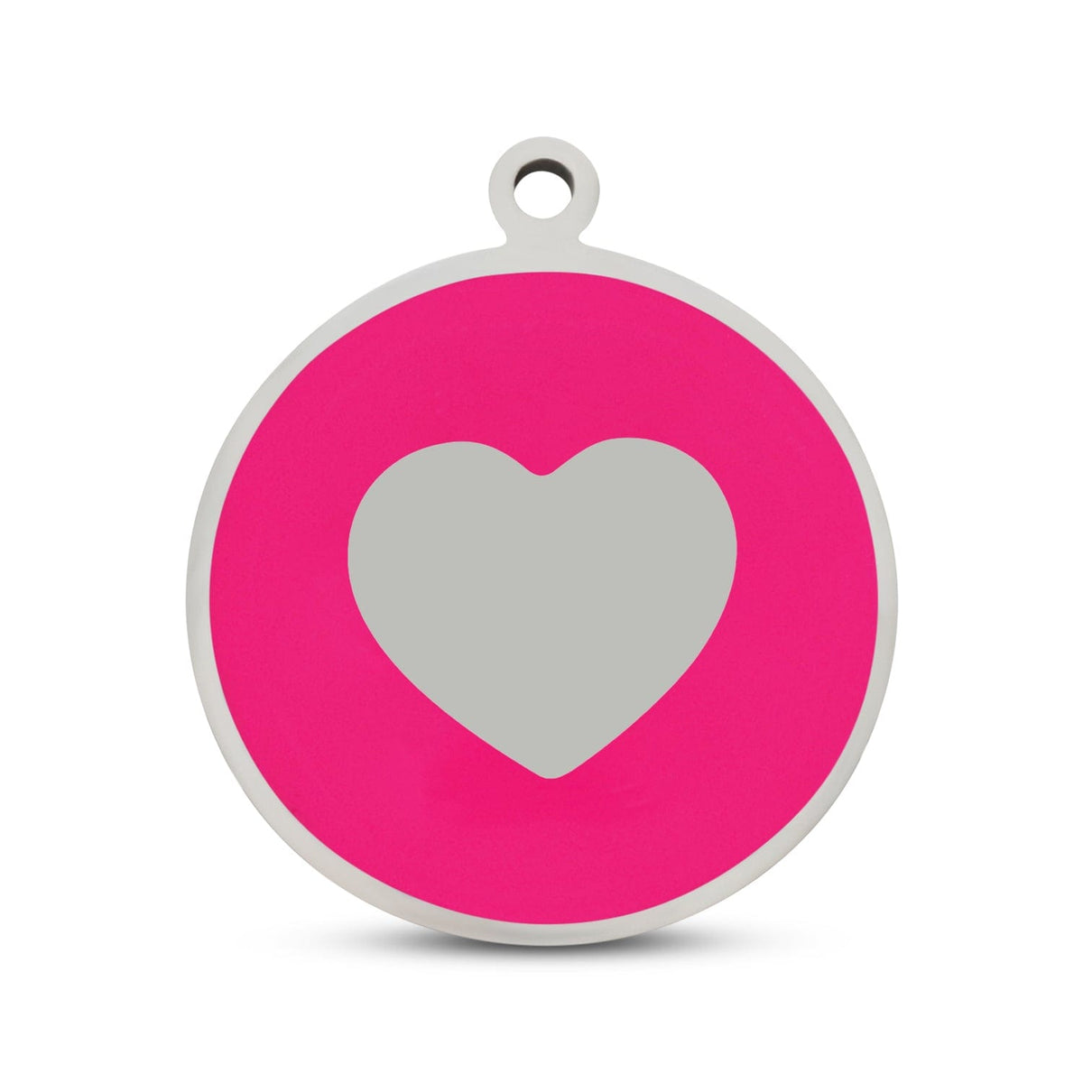 Fetching Ware Hot Pink Heart in Stainless Steel With Enamel Dog I.D. Tags - 3B