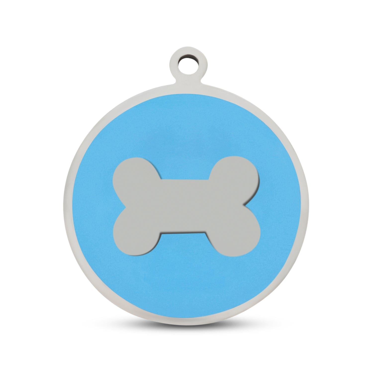 Fetching Ware Light Blue Bone in Stainless Steel With Enamel Dog I.D. Tags - 3B