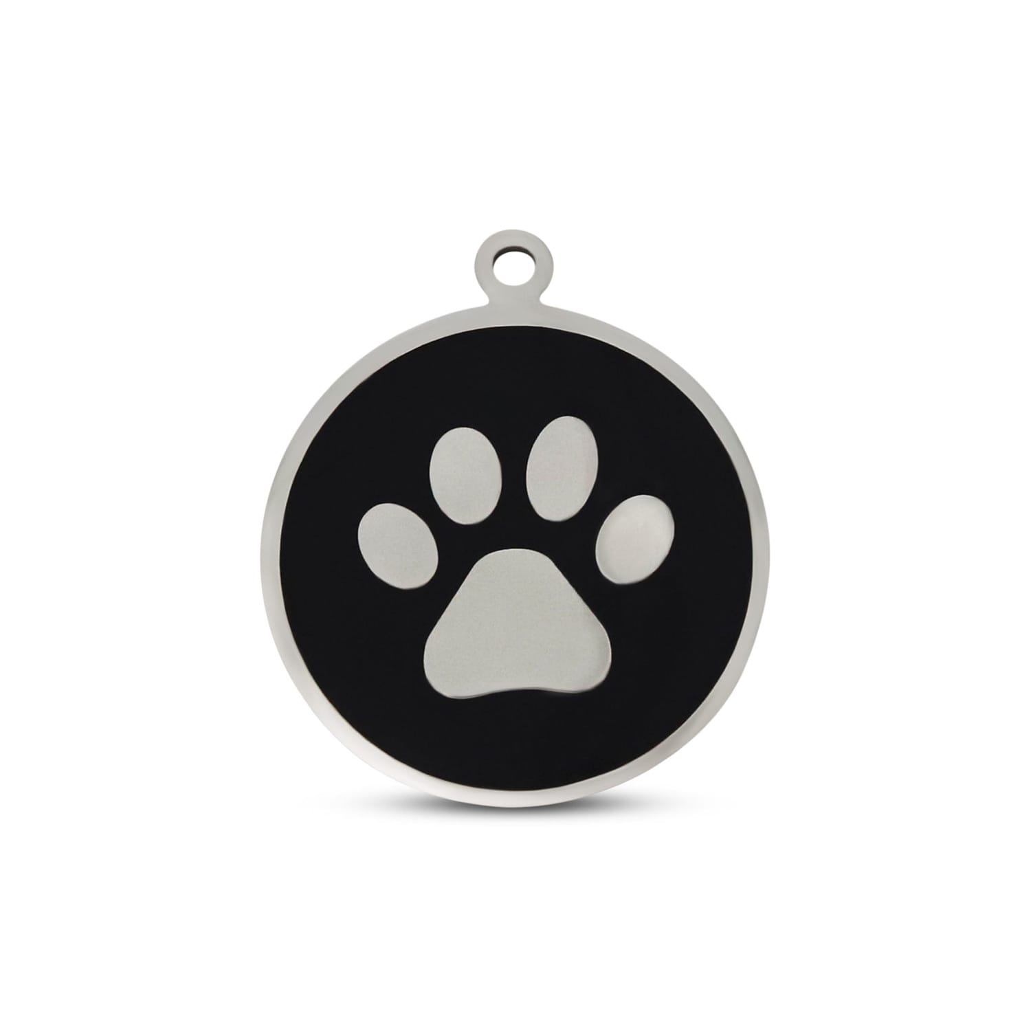 Fetching Ware Mini - Black Paw in Stainless Steel With Enamel Dog I.D. Tags - 2B Mini