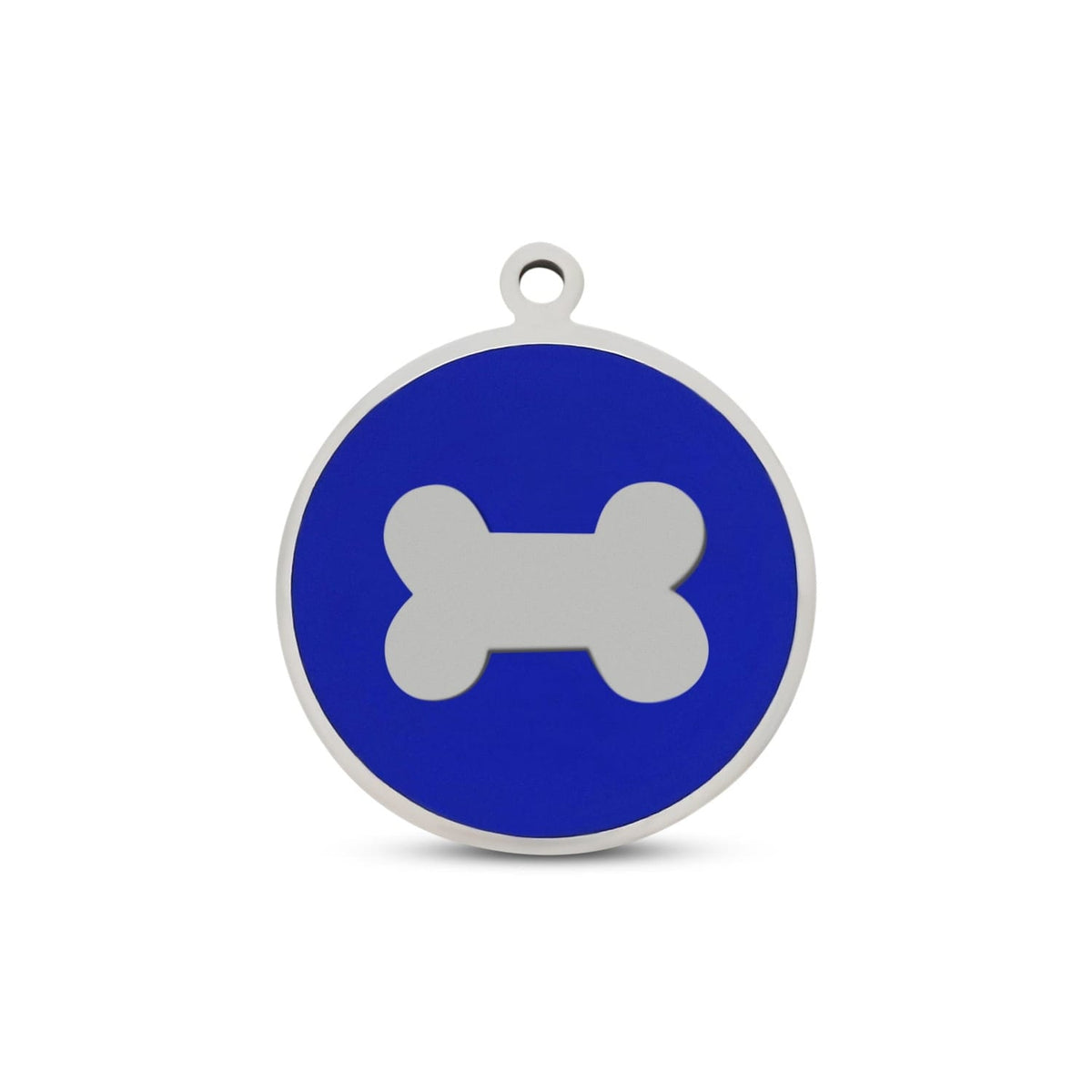 Fetching Ware Mini - Blue Bone in Stainless Steel With Enamel Dog I.D. Tags - 2B Mini