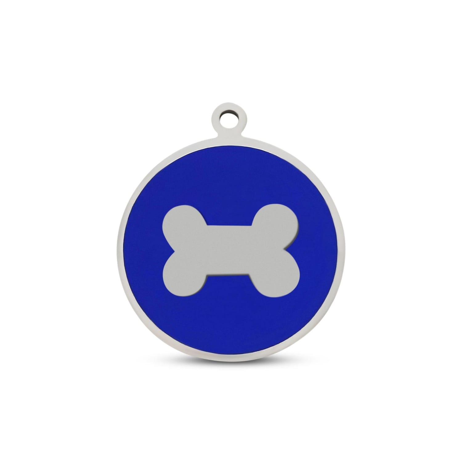 Fetching Ware Mini - Blue Bone in Stainless Steel With Enamel Dog I.D. Tags - 2B Mini