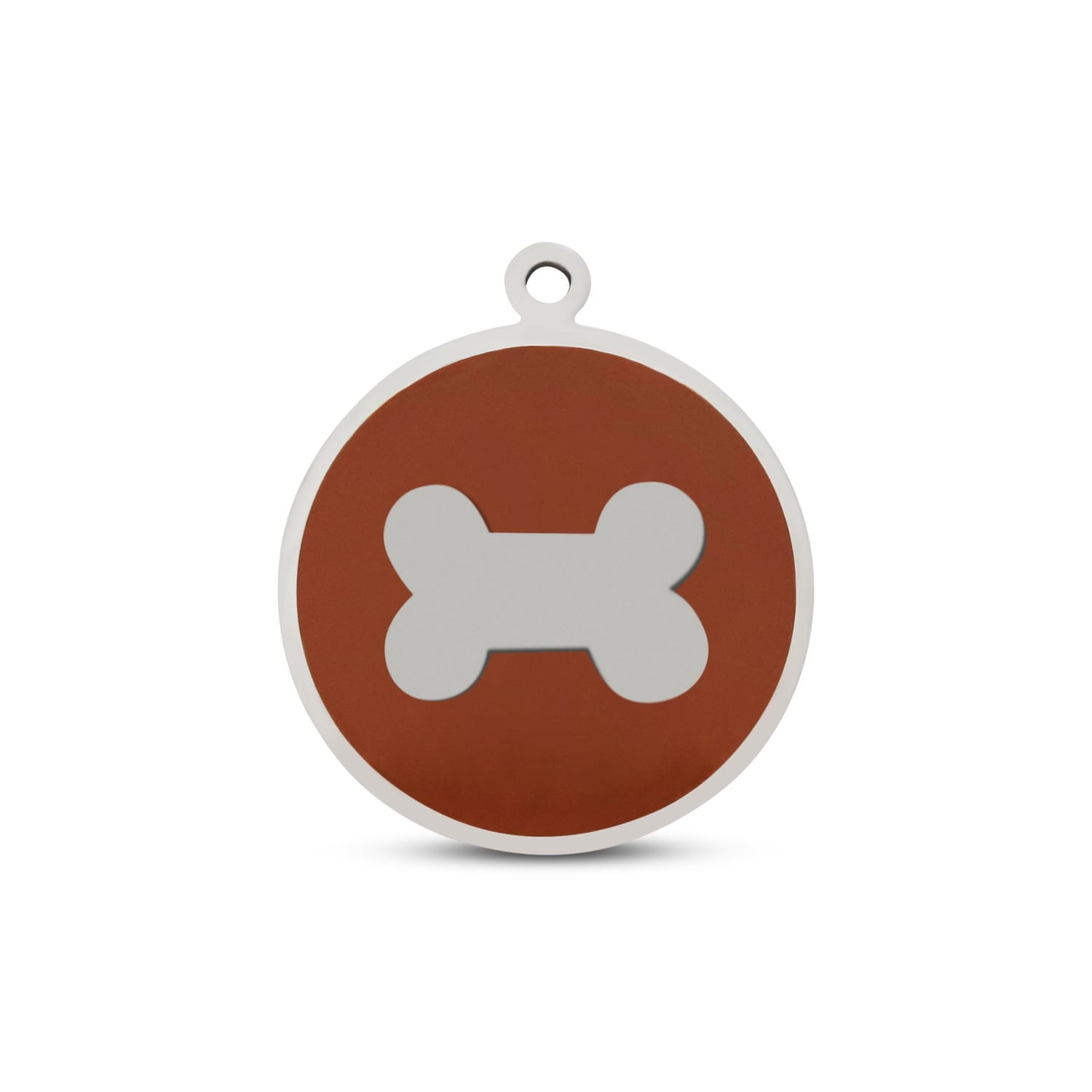 Fetching Ware Mini - Brown Bone in Stainless Steel With Enamel Dog I.D. Tags - 2B Mini