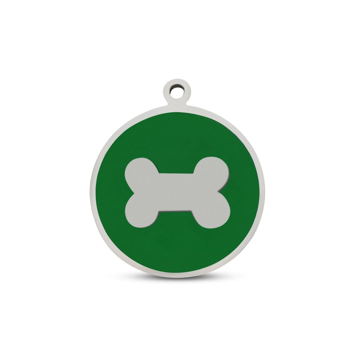 Fetching Ware Mini - Green Bone in Stainless Steel With Enamel Dog I.D. Tags - 2B Mini