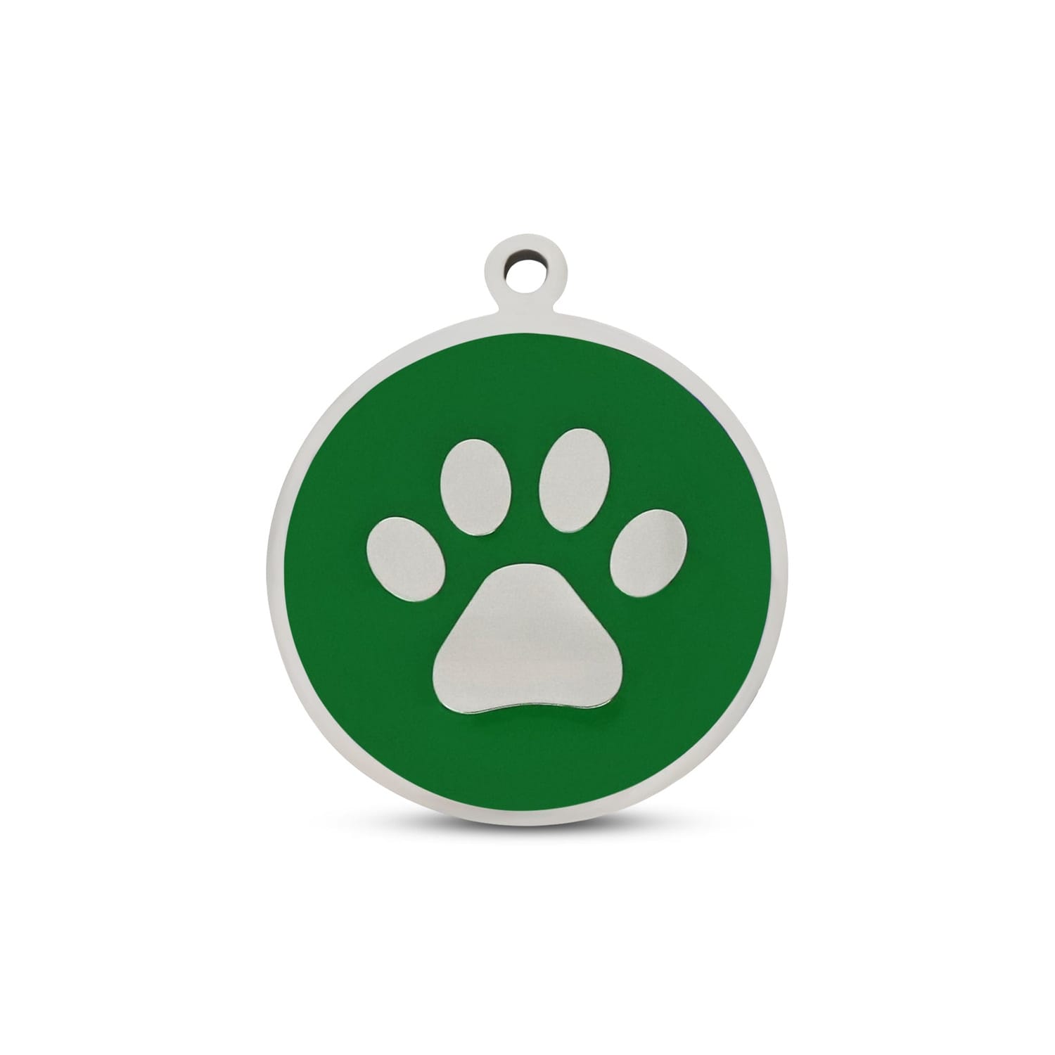 Fetching Ware Mini - Green Paw in Stainless Steel With Enamel Dog I.D. Tags - 2B Mini