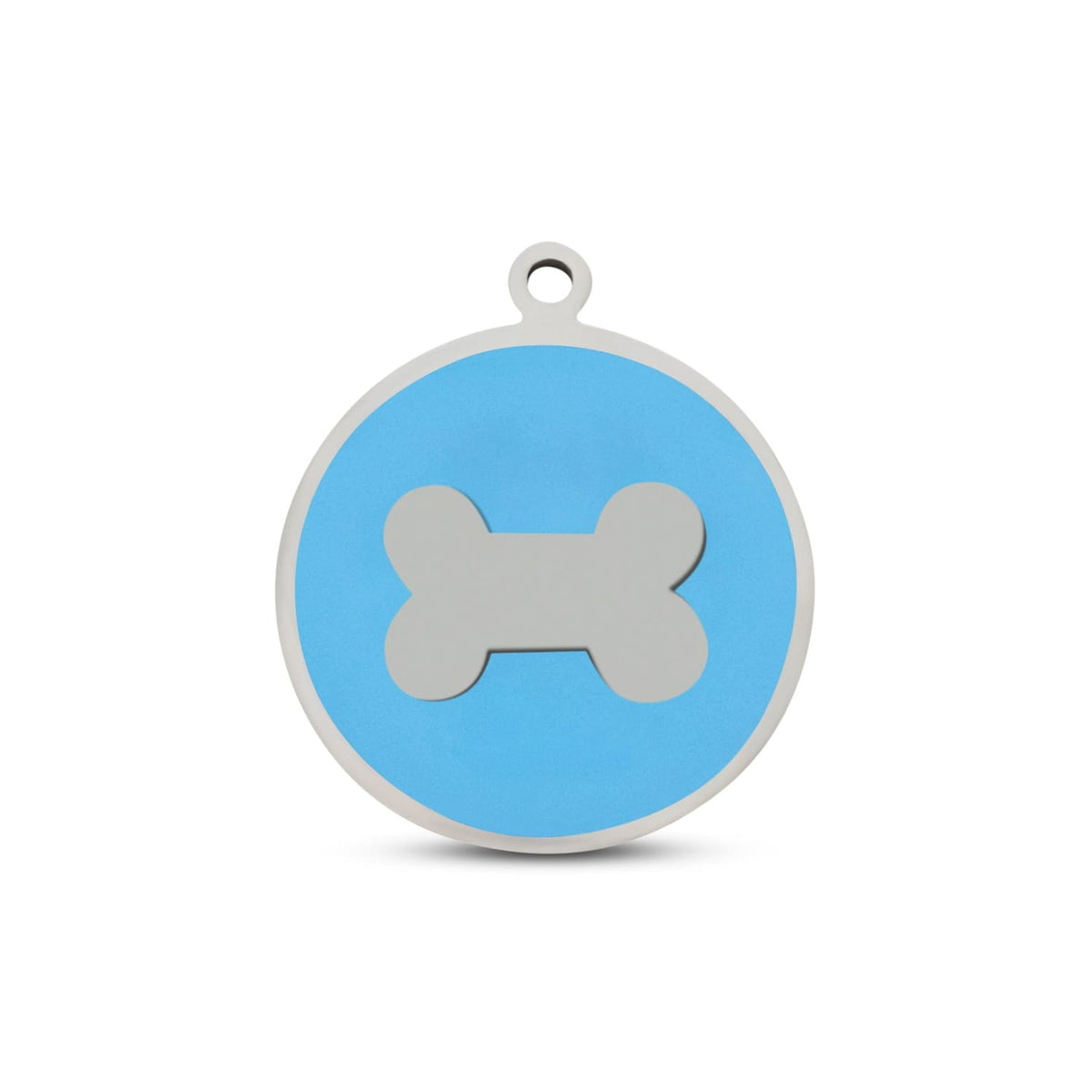 Fetching Ware Mini - Light Blue Bone in Stainless Steel With Enamel Dog I.D. Tags - 2B Mini