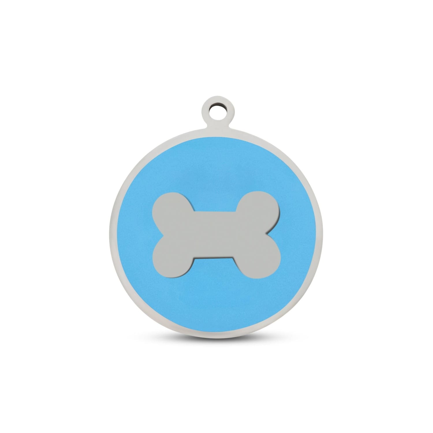 Fetching Ware Mini - Light Blue Bone in Stainless Steel With Enamel Dog I.D. Tags - 2B Mini