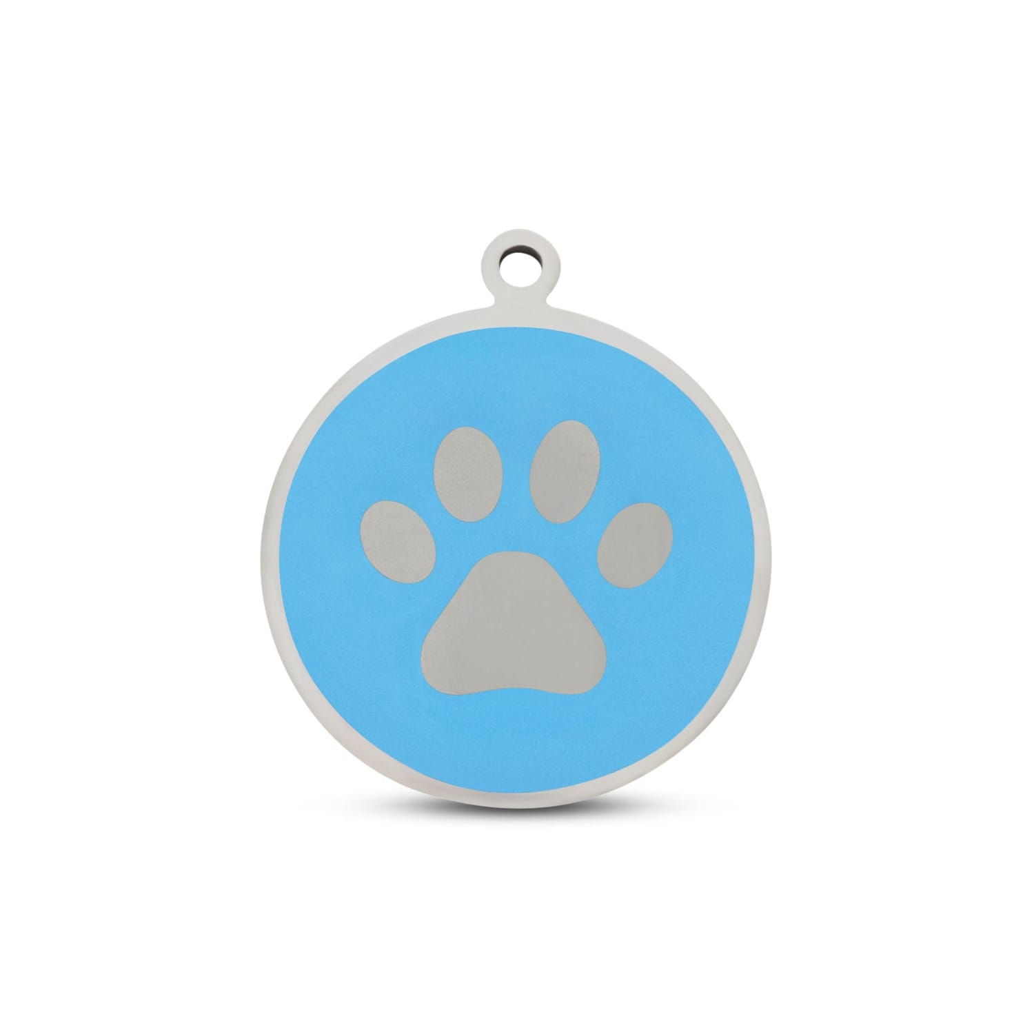 Fetching Ware Mini - Light Blue Paw in Stainless Steel With Enamel Dog I.D. Tags - 2B Mini