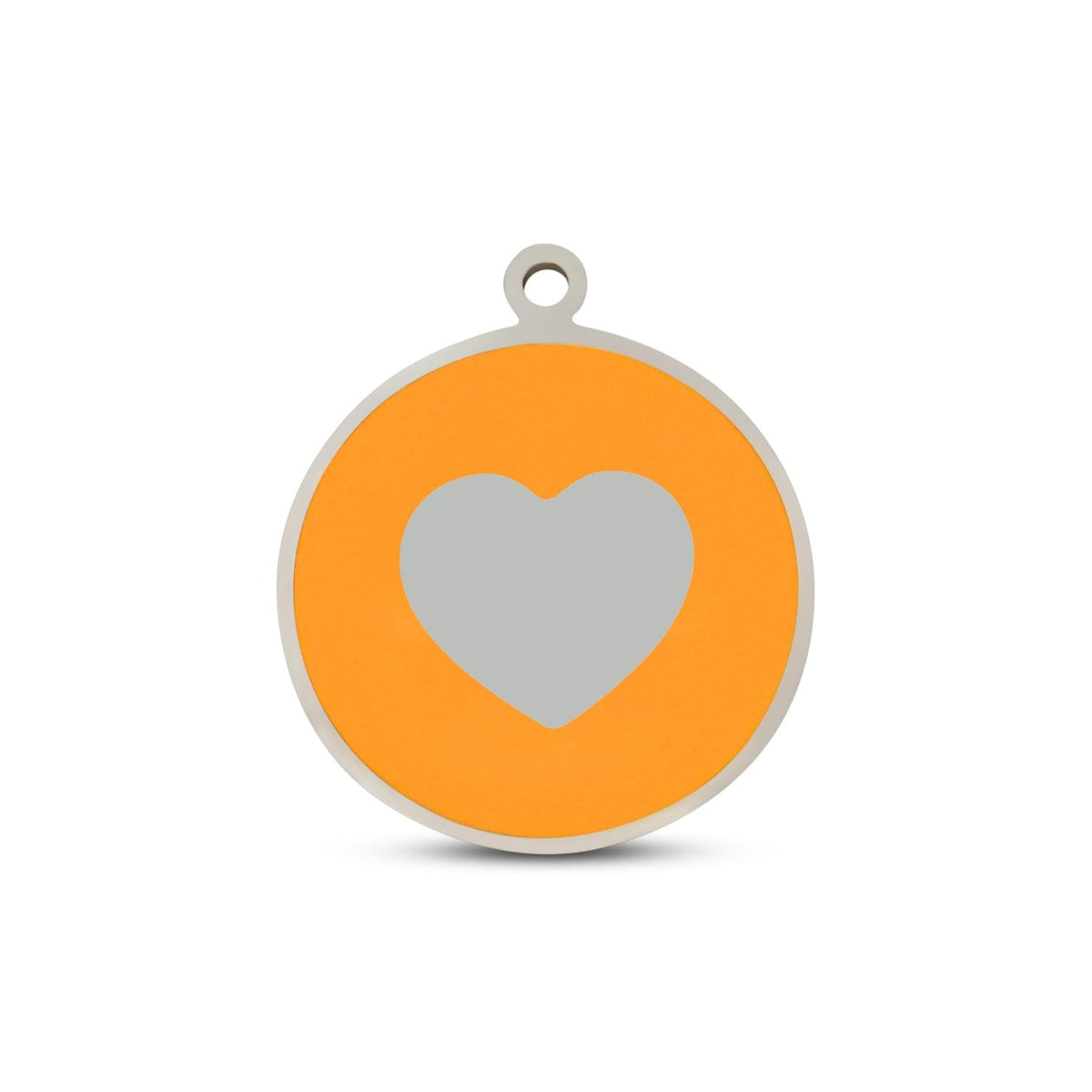 Fetching Ware Mini - Orange Heart in Stainless Steel With Enamel Dog I.D. Tags - 2B Mini
