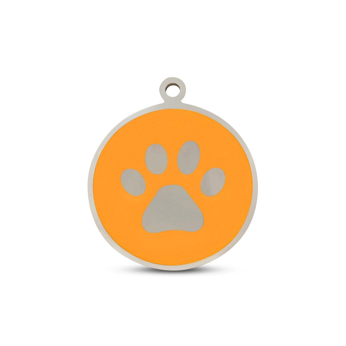 Fetching Ware Mini - Orange Paw in Stainless Steel With Enamel Dog I.D. Tags - 2B Mini