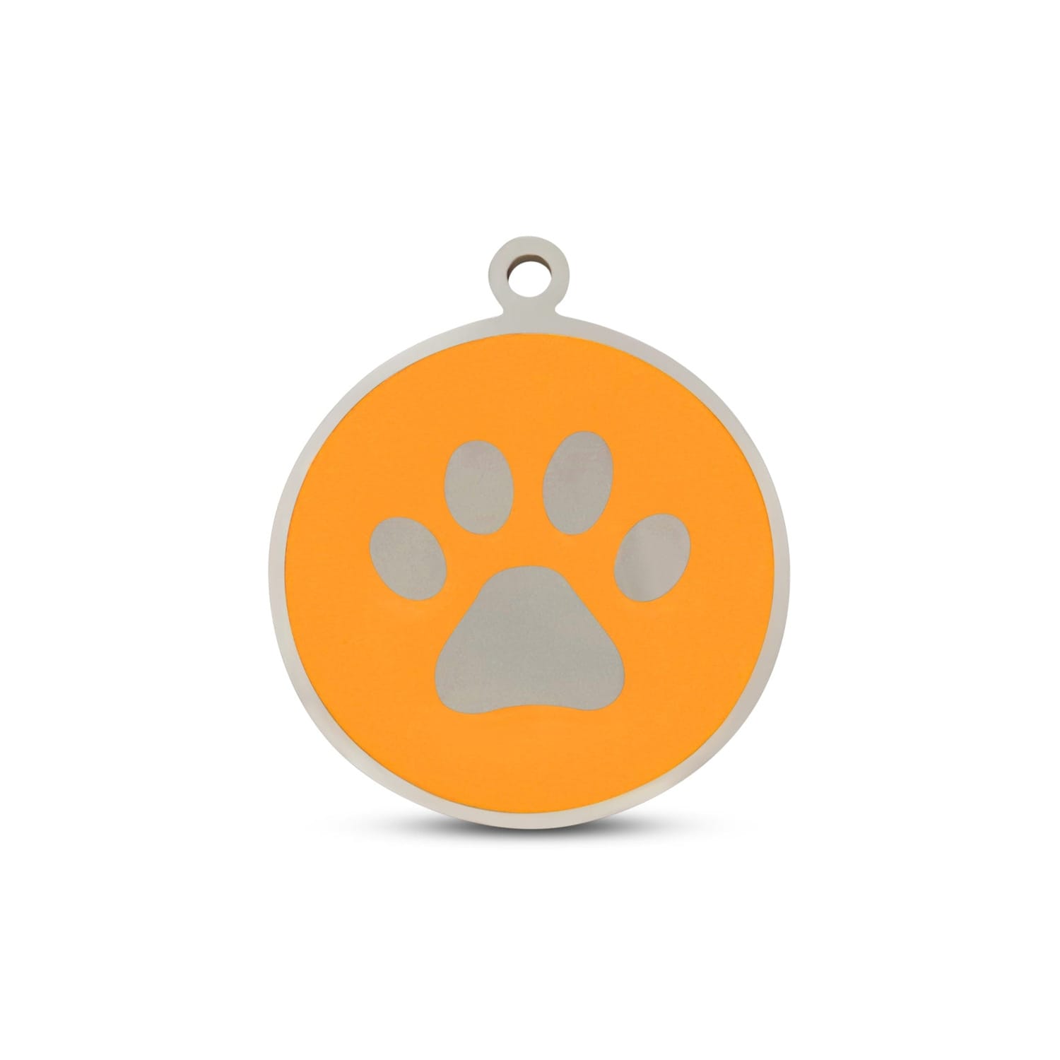 Fetching Ware Mini - Orange Paw in Stainless Steel With Enamel Dog I.D. Tags - 2B Mini