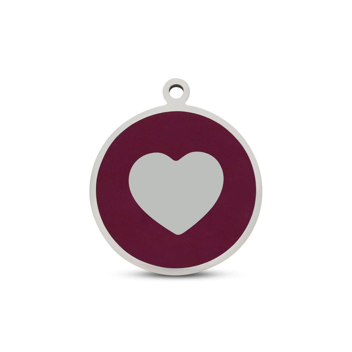 Fetching Ware Mini - Purple Heart in Stainless Steel With Enamel Dog I.D. Tags - 2B Mini