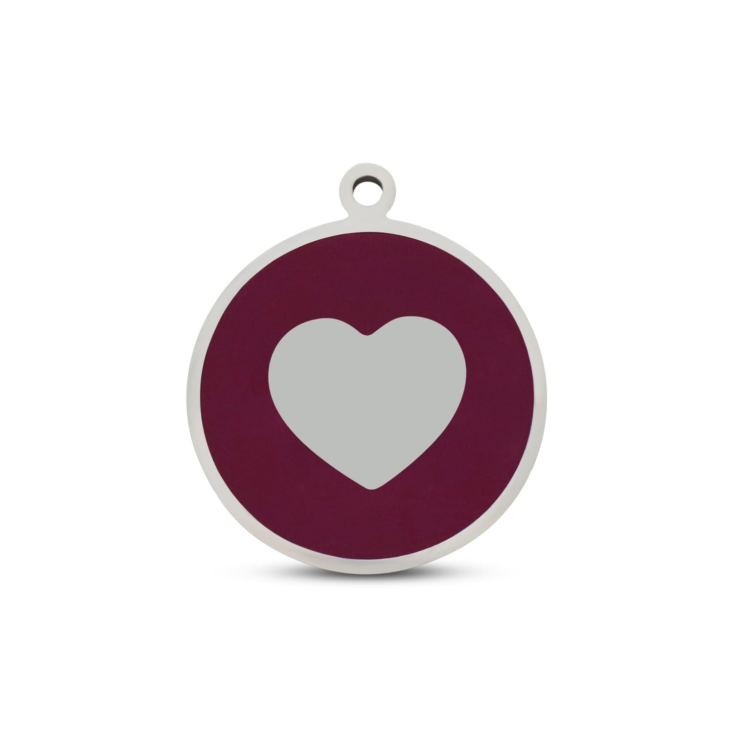 Fetching Ware Mini - Purple Heart in Stainless Steel With Enamel Dog I.D. Tags - 2B Mini