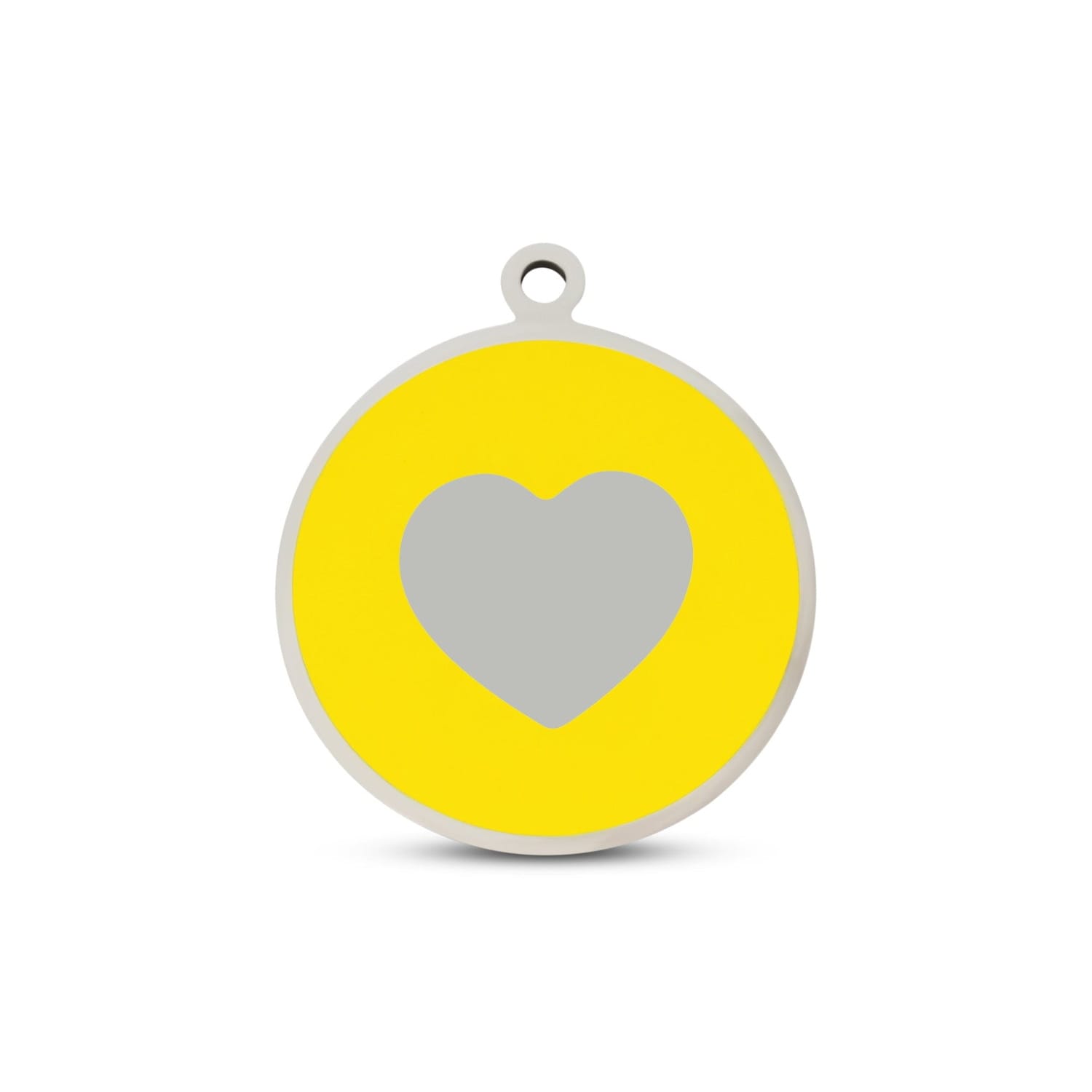 Fetching Ware Mini - Yellow Heart in Stainless Steel With Enamel Dog I.D. Tags - 2B Mini