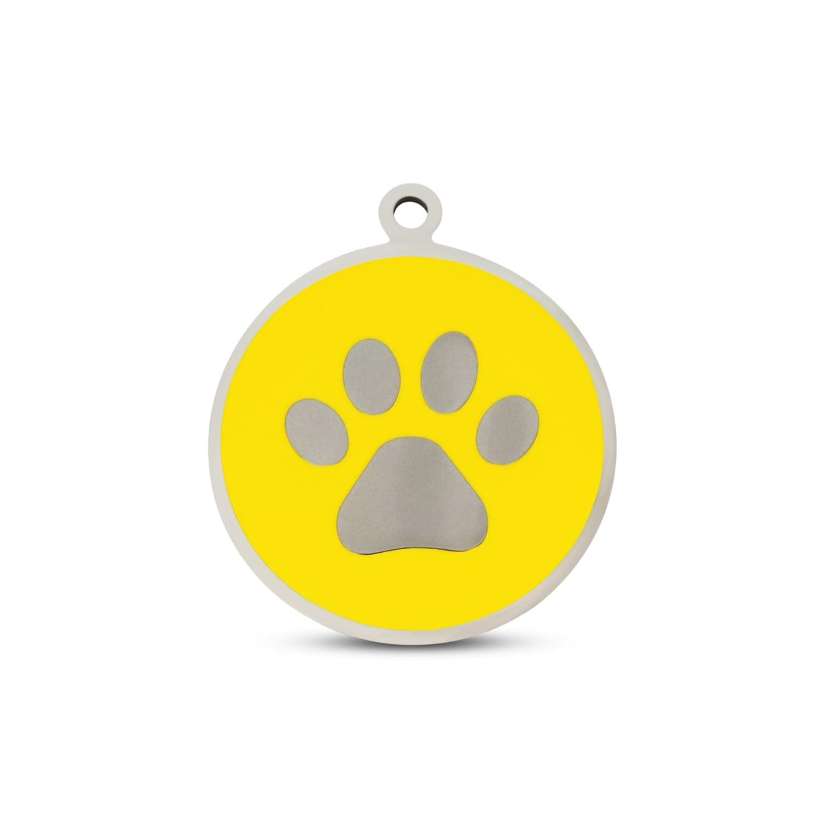 Fetching Ware Mini - Yellow Paw in Stainless Steel With Enamel Dog I.D. Tags - 2B Mini