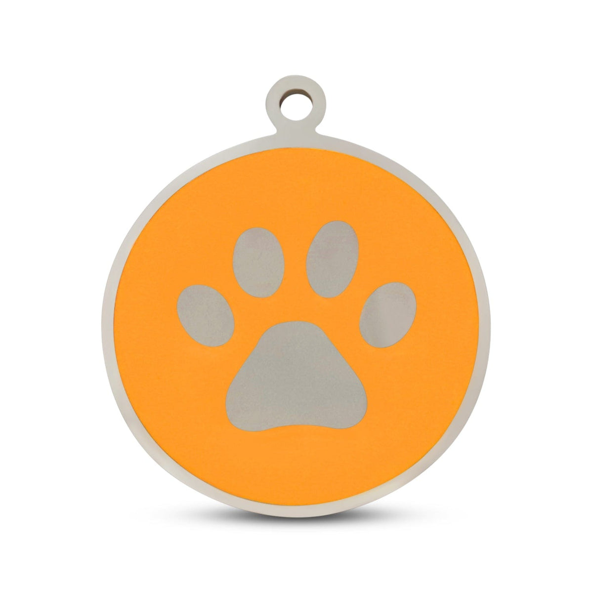 Fetching Ware Orange Black Paw in Stainless Steel With Enamel Dog I.D. Tags - 3B
