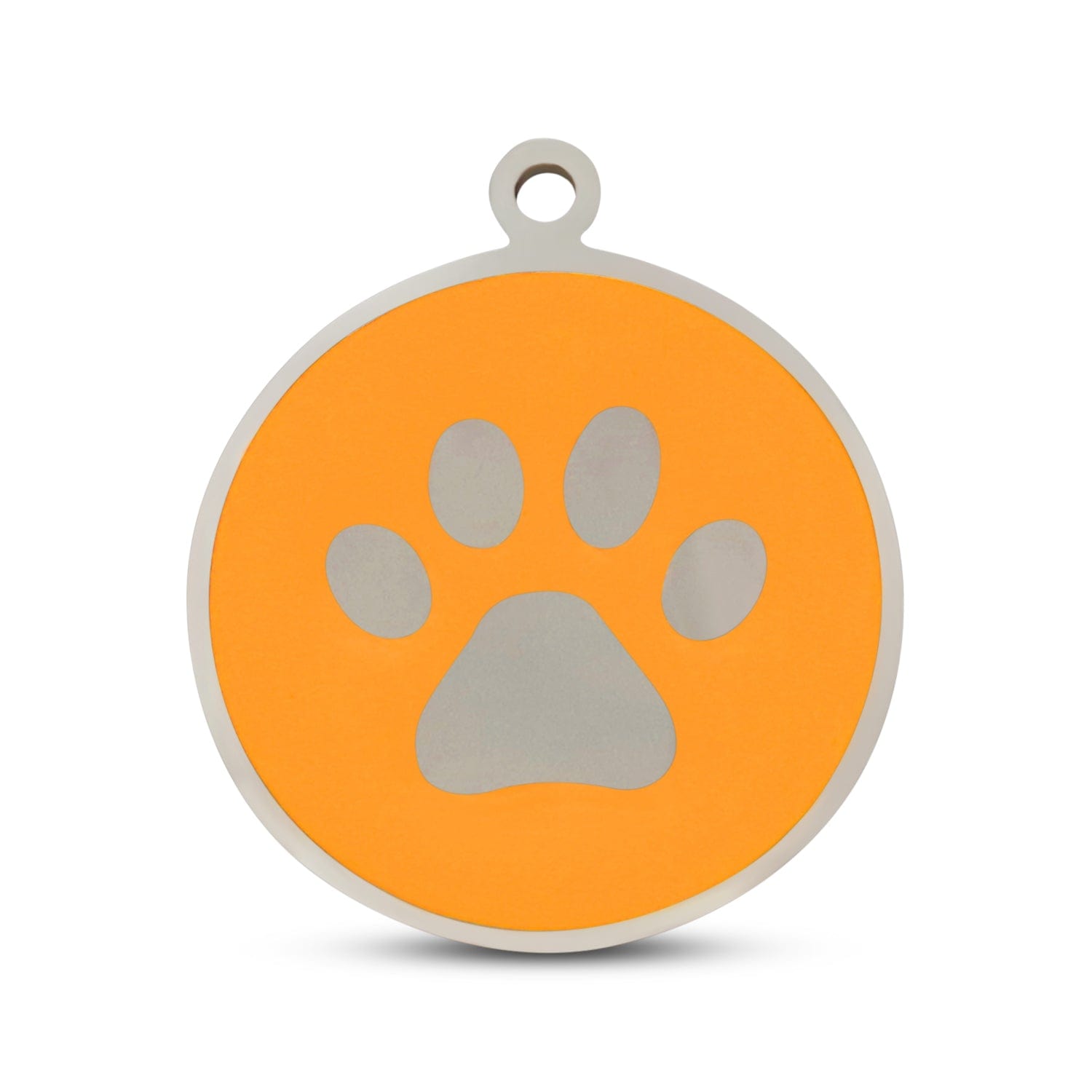 Fetching Ware Orange Black Paw in Stainless Steel With Enamel Dog I.D. Tags - 3B