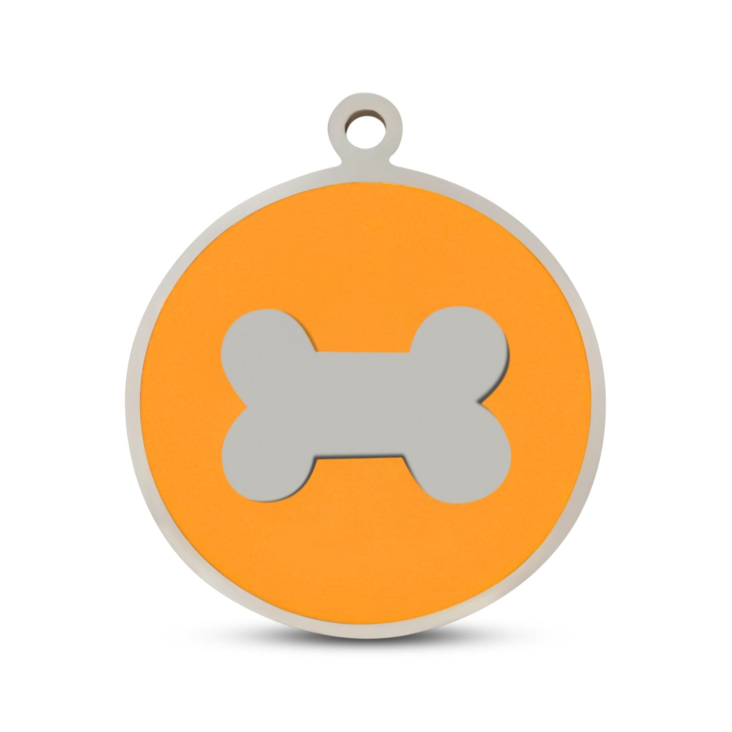 Fetching Ware Orange Bone in Stainless Steel With Enamel Dog I.D. Tags - 3B