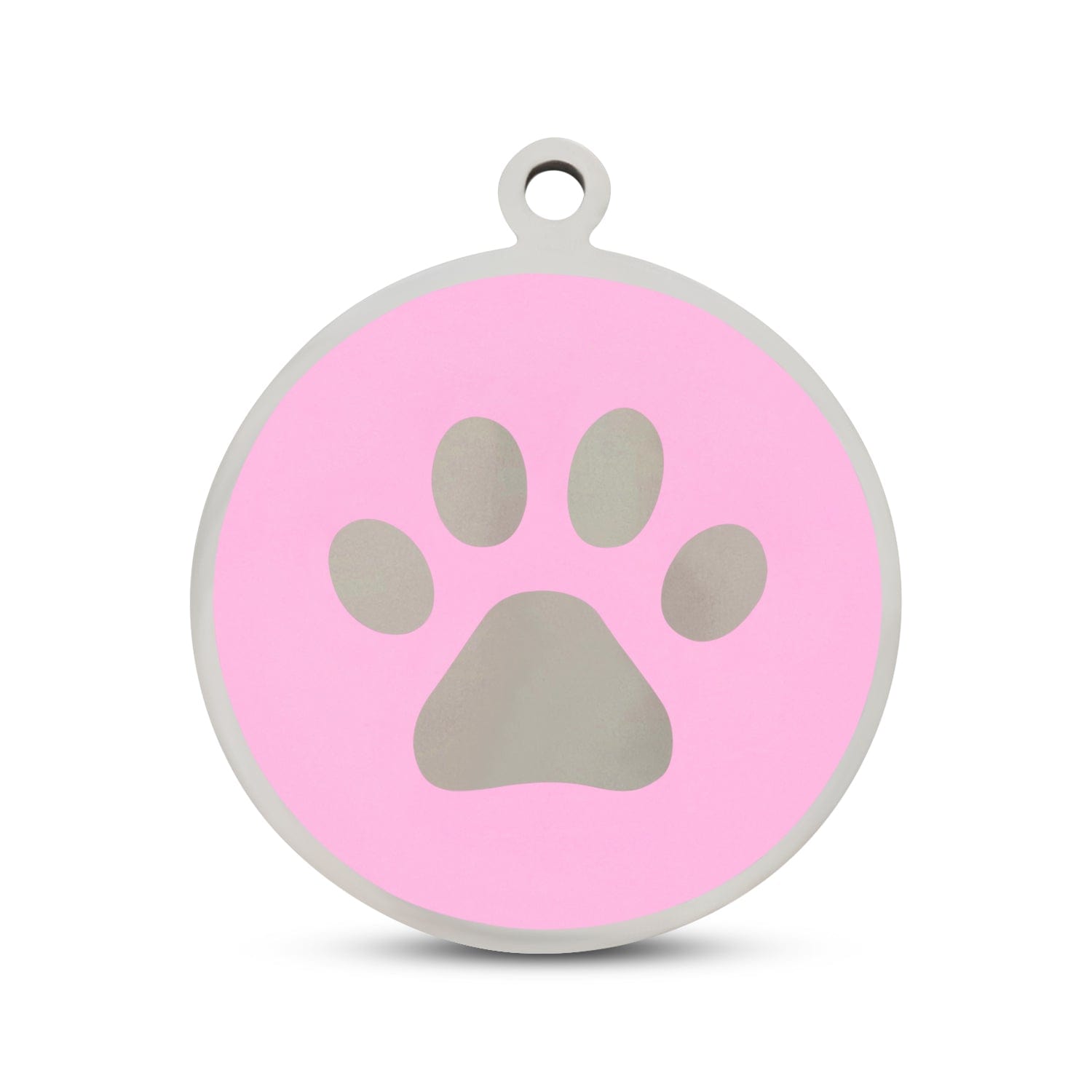 Fetching Ware Pink Black Paw in Stainless Steel With Enamel Dog I.D. Tags - 3B