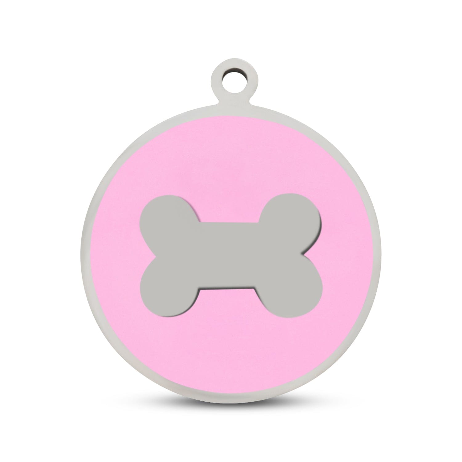 Fetching Ware Pink Bone in Stainless Steel With Enamel Dog I.D. Tags - 3B