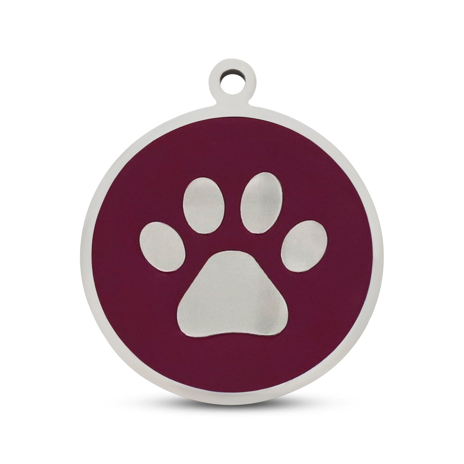 Fetching Ware Purple Black Paw in Stainless Steel With Enamel Dog I.D. Tags - 3B
