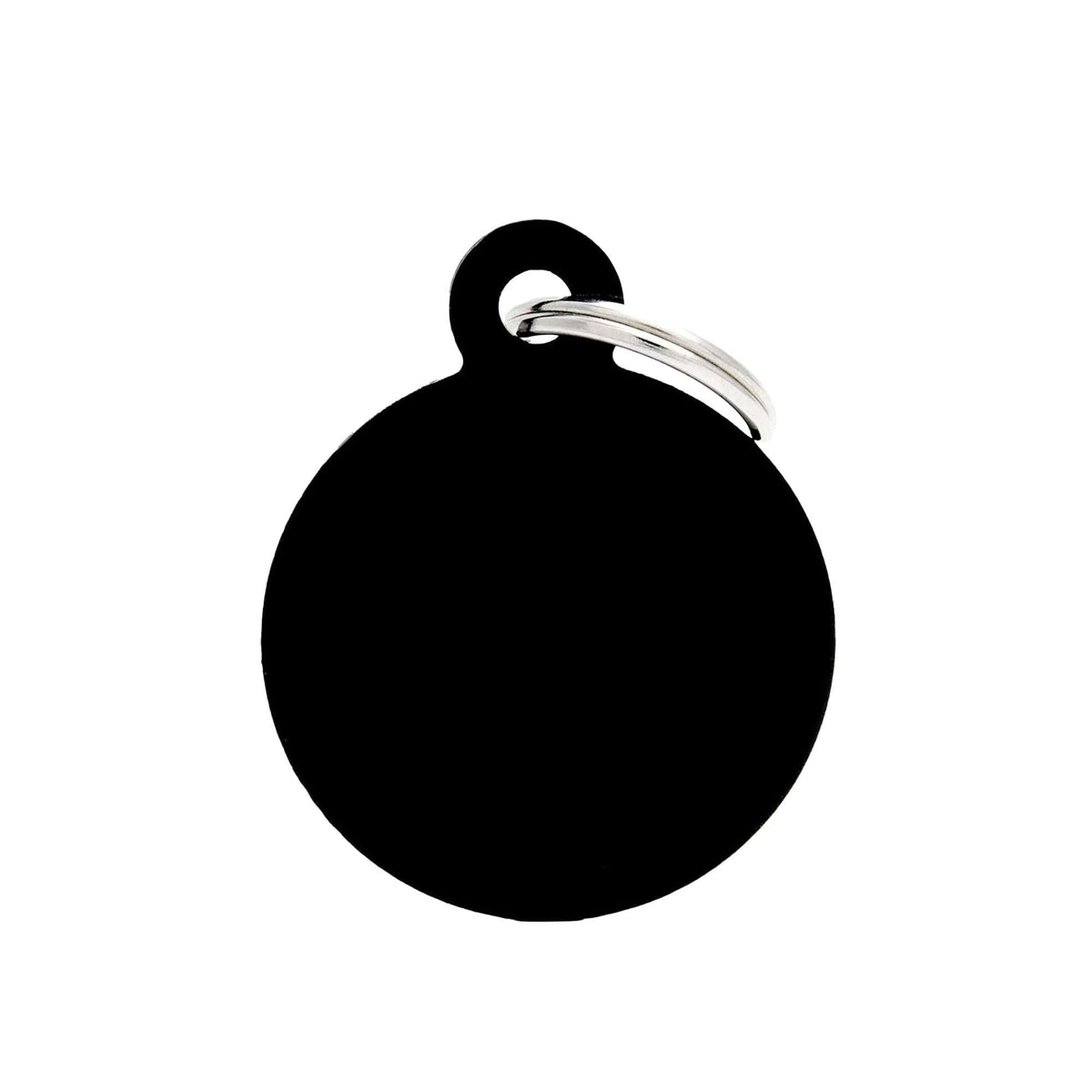 Fetching Ware Small Aluminium Black Circle Dog I.D. Tags 2F2B