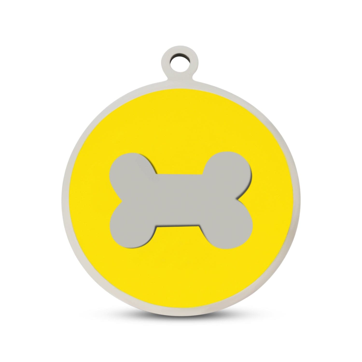 Fetching Ware Yellow Bone in Stainless Steel With Enamel Dog I.D. Tags - 3B