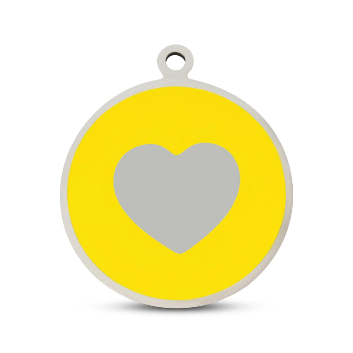 Fetching Ware Yellow Heart in Stainless Steel With Enamel Dog I.D. Tags - 3B