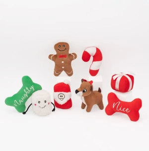 Zippy Paws Holiday Miniz Multipack 8-Pack Dog Toys