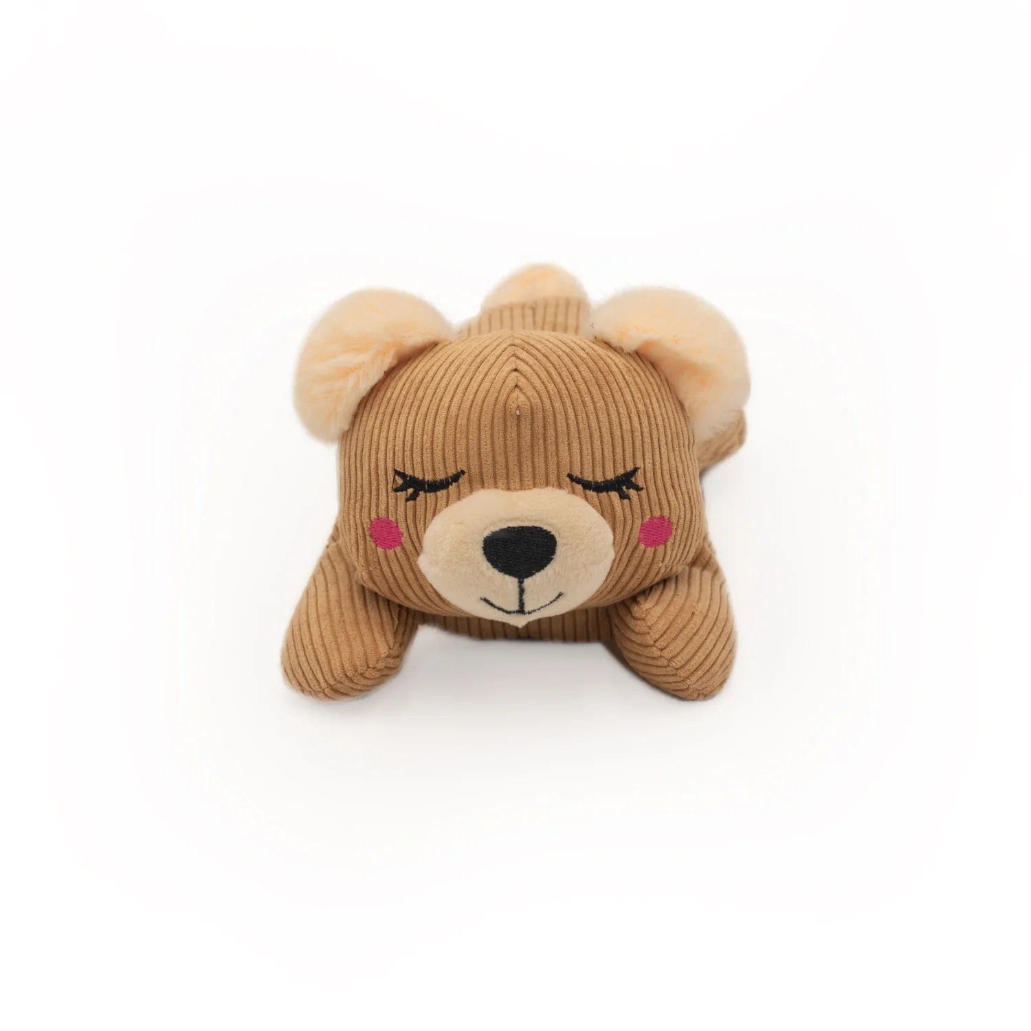 Zippy Paws Snooziez with Silent Shhhqueaker - Bear Dog Toys