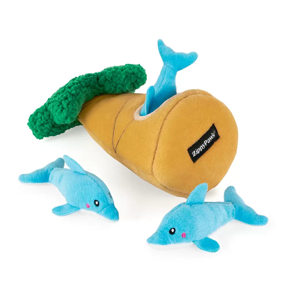 Zippy Paws Zippy Burrow® – Dolphins in Palm Tree Dog Toys