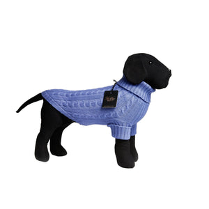 Fetching Ware 100% Blue Merino Wool Turtleneck Dog Jumper