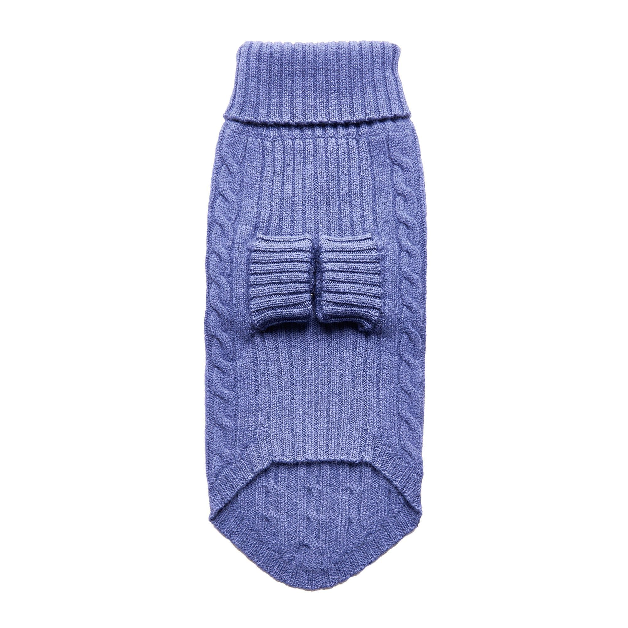 Fetching Ware 100% Blue Merino Wool Turtleneck Dog Jumper