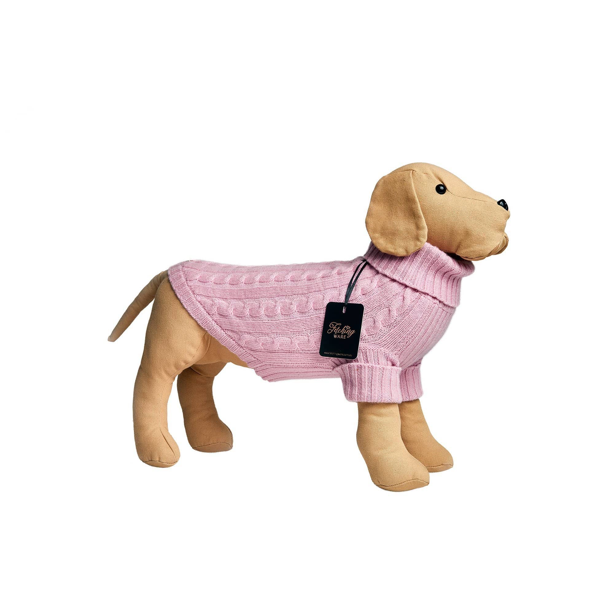 Fetching Ware 100% Pink Merino Wool Turtleneck Dog Jumper