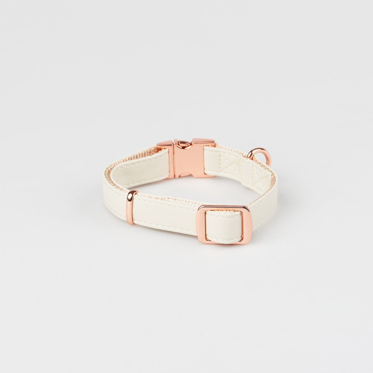 Fetching Ware Brayden in Rose Gold Dog Collars in White Back view