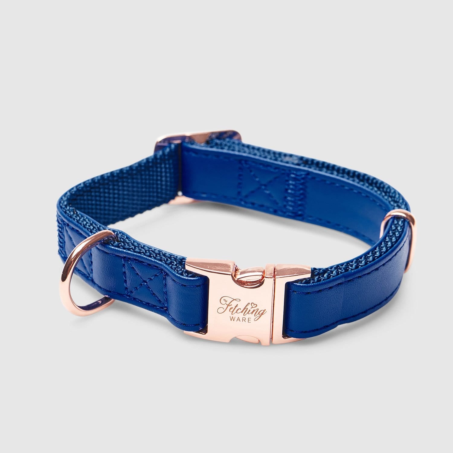 Glacier Blue Dog Collar, Rose Gold Hardware