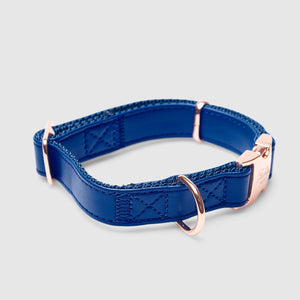 Glacier Blue Dog Collar, Rose Gold Hardware