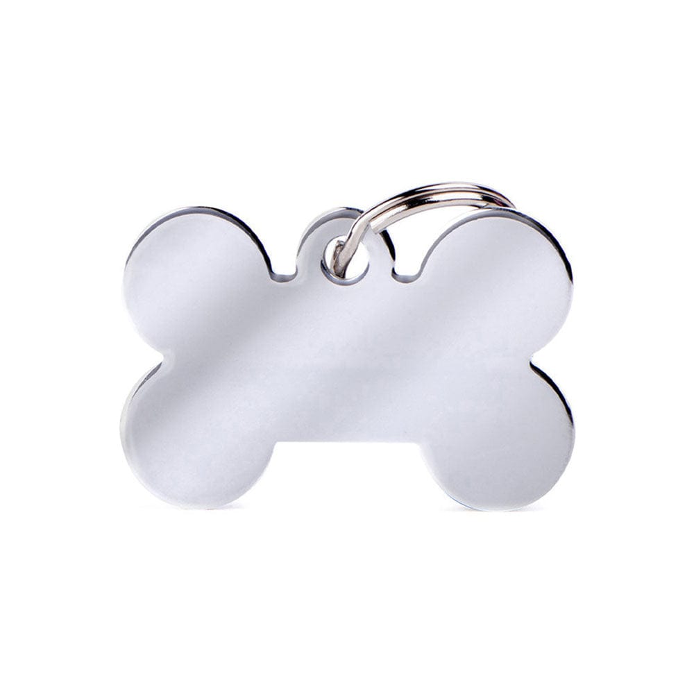Fetching Ware Small Bone Chrome Dog I.D. Tags 2F2B