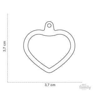 My Family Aluminium Pink Heart With Rubber Dog I.D. Tags 3F3B